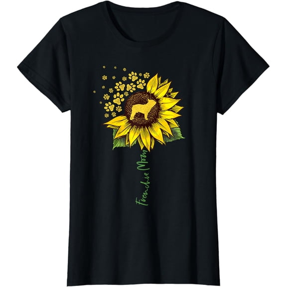 Frenchie Mom Sunflower French Bulldog Lover Gifts Dog Mama T-Shirt