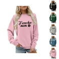 thumbnail image 1 of Frenchie Mom Sweatshirts for Women Long Sleeve Crewneck Graphic Sweatshirt for French Bulldog Lover Pullover Tops, 1 of 5