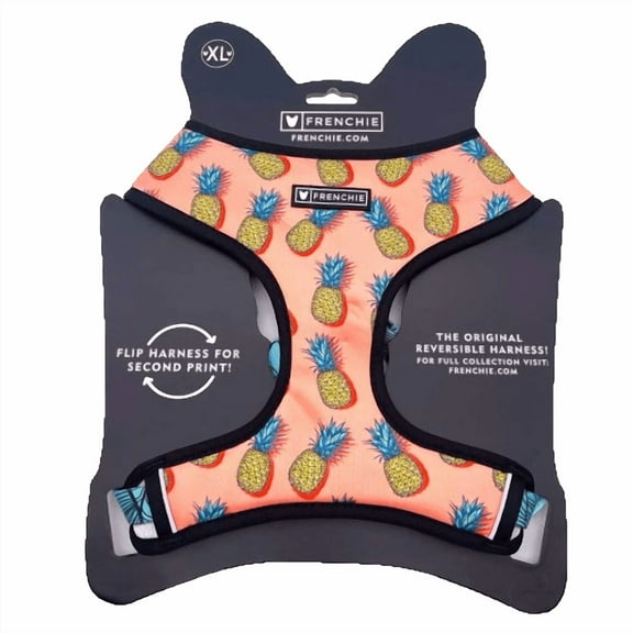 Frenchie XL Reversible Harness - Tropical Pattern