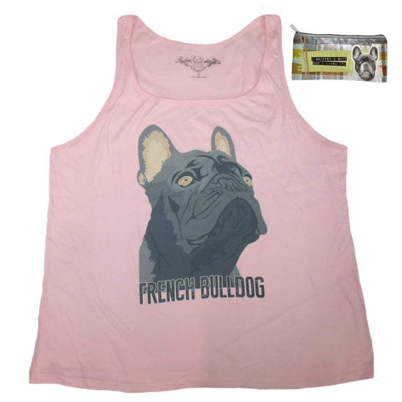 Frenchie womens' French Bulldog Loose Fit Tank Top and Bag Multi-Pack Gift