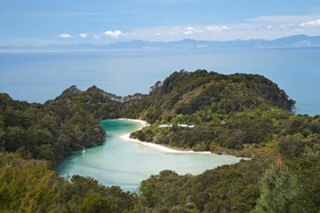Frenchman Bay from Abel Tasman South Island New Zealand Canvas Art - David Wall DanitaDelimont (34 x 23)