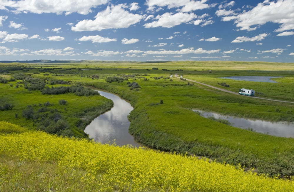 Frenchman River In West Block Of Grasslands National Park Saskatchewan Canada Canvas Art - Dave Reede Design Pics (38 x 24)