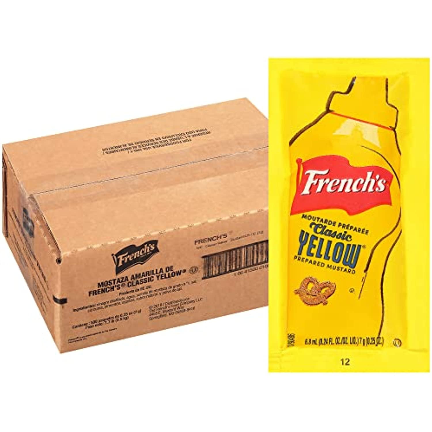 Frenchs Classic Yellow Mustard Packets, 500 Count One 500 Count Individual Yellow Mustard