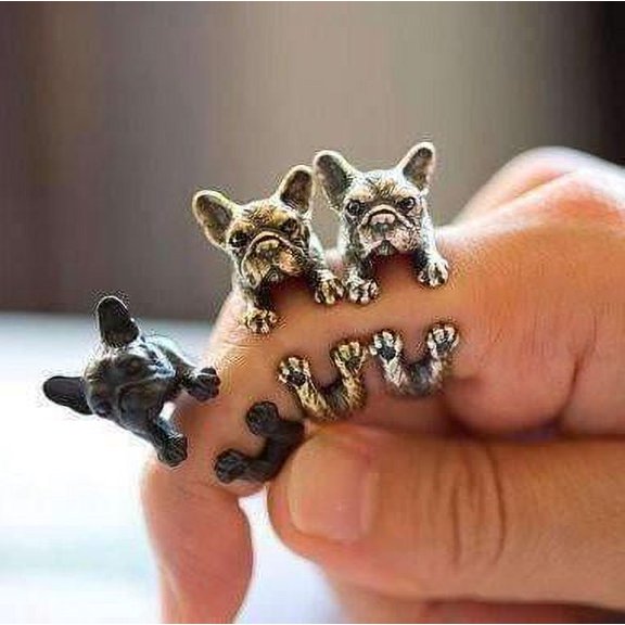 Frenchy French Bulldog Adjustable Animal Wrap Ring