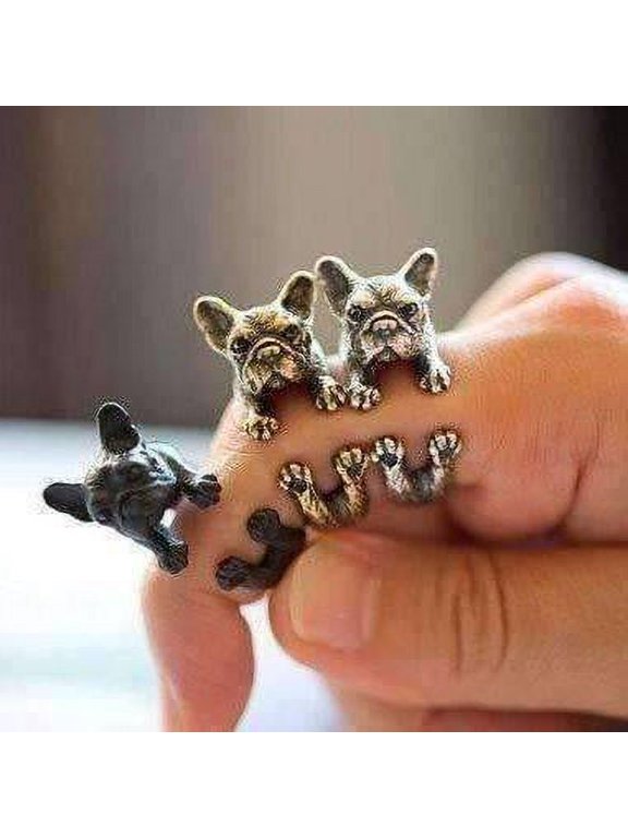 Frenchy French Bulldog Adjustable Animal Wrap Ring