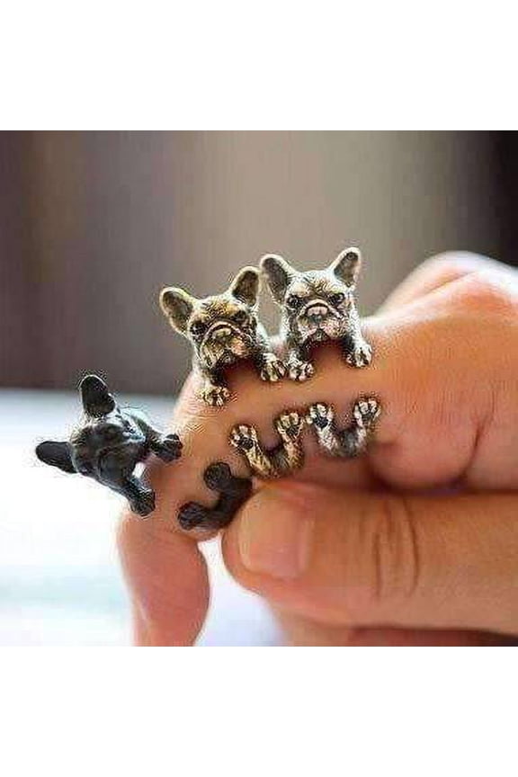 Frenchy French Bulldog Adjustable Animal Wrap Ring
