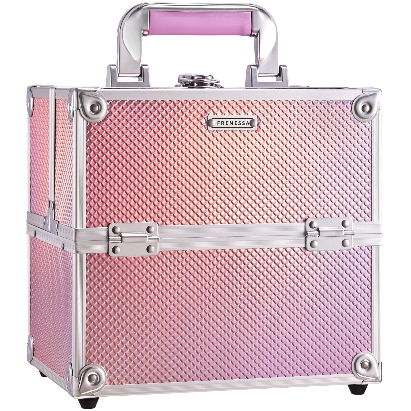 Frenessa Makeup Train Case Cosmetic Organizer Case Portable Travel