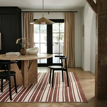 Frenshe Interiors x Rugs USA Bowery Striped Wool Area Rug, 4' x 6', Bowery Brick