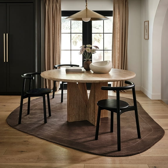 Rugs USA Canyon Abstract Wool Area Rug, 4' x 6', Shaped, Canyon Dark Brown