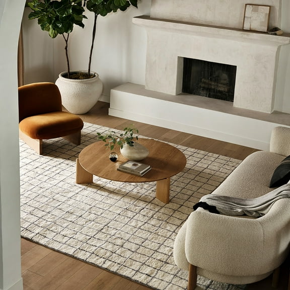 Rugs USA Highlands Checked Area Rug, 3' x 5', Highlands Ivory