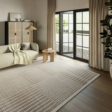 Frenshe Interiors x Rugs USA Montceito Tiled Wool Area Rug, 10' x 14', Montceito Taupe
