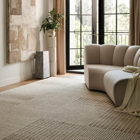 Rugs USA Montceito Tiled Wool Area Rug, 2' 6" x 8', Runner, Montceito Ivory