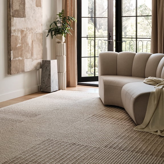 Rugs USA Montceito Tiled Wool Area Rug, 2' 6" x 8', Runner, Montceito Ivory