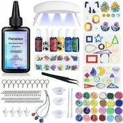 Frenshion UV Resin Kit with Light,149Pcs Resin Jewelry Making Kit with 100g Upgrade 1 Minute Quick Cure! Hard Type UV Resin, Color Pigment, Resin Accessories, UV Resin Starter Kit for Jewelry Making