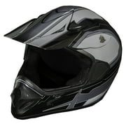 Frenzy Adult MX Helmet, DOT Approved, Black/Grey, Large