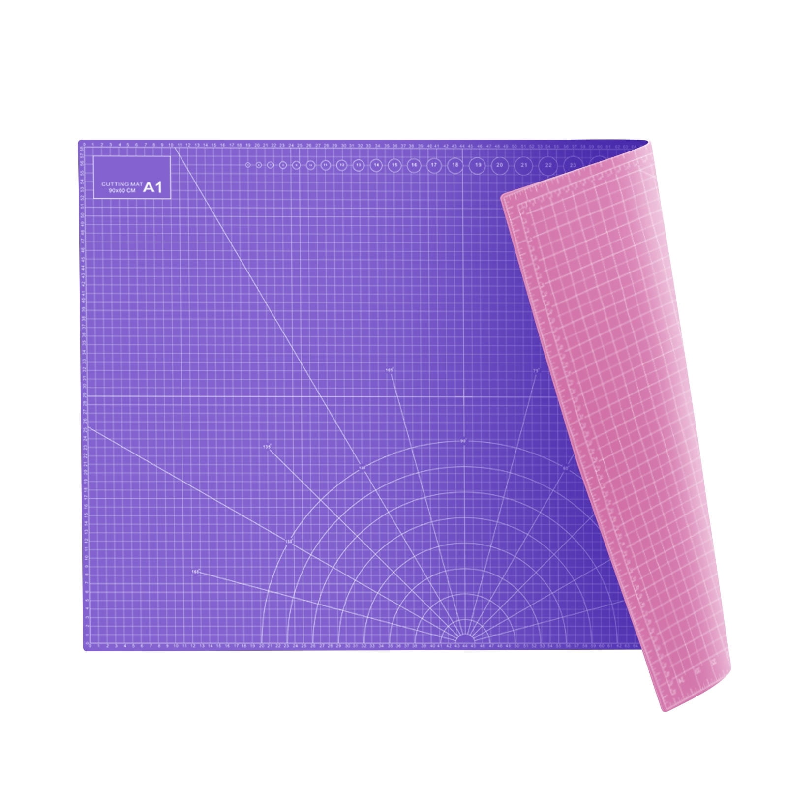 FrenzyBird 35" x 23" Large Self Healing PVC Cutting Mat, Double Sided, Gridded Rotary Cutting Board for Craft, Quilting, Fabric, Scrapbooking，Sewing（A1-Pink or Purple）