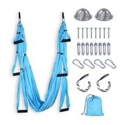 FrenzyBird Flying Yoga Swing Hammock Including Ceiling Anchors, Ideal for Gym & Home Hanging Blue