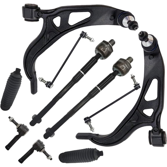 Frenzybro 10 PCs Front Lower Control Arms Suspension Kit w/Ball Joints Tie Rods Links Boots Replacement For 2011-17 Ford Explorer and 2013-17 Ford Police Interceptor Utility