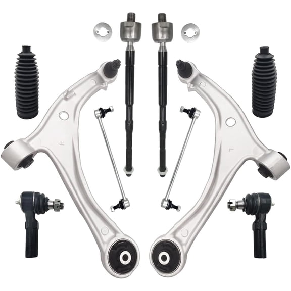 Frenzybro 10 PCs Suspension Front Lower LH & RH Control Arm With Ball Joint Kit Tie Rod End Boots Sway Bar Links Replacement For 2011-2017 Honda Odyssey