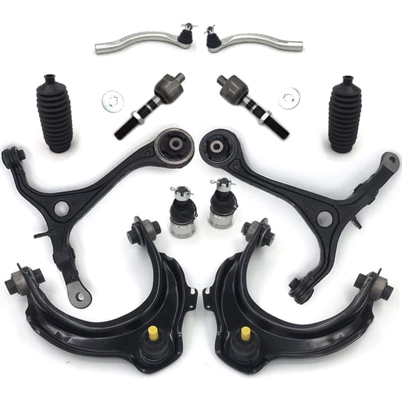 Frenzybro 12 PCs Front Upper & Lower Control Arm Suspension Kit W/Tie Rods Compatible With 3.0L V6 2003-2005 Honda Accord