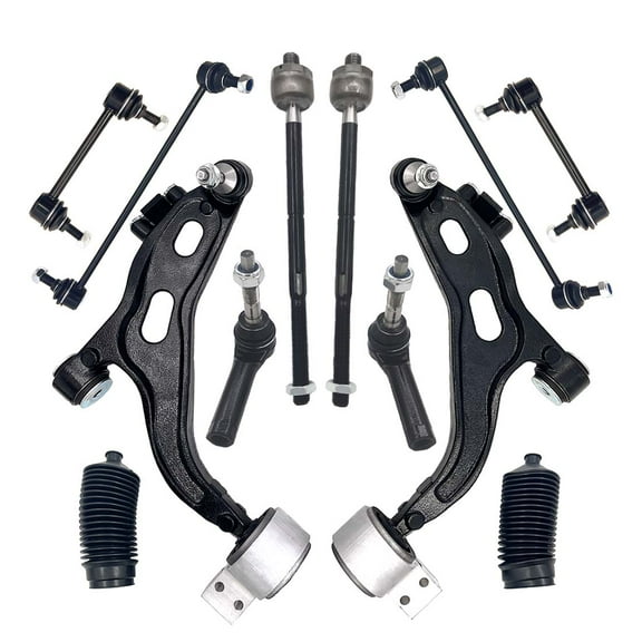 Frenzybro 12 PCs Lower Control Arms Tie Rods Suspension Kit Replacement For 2005-07 Ford Five Hundred Freestyle Mercury Montego