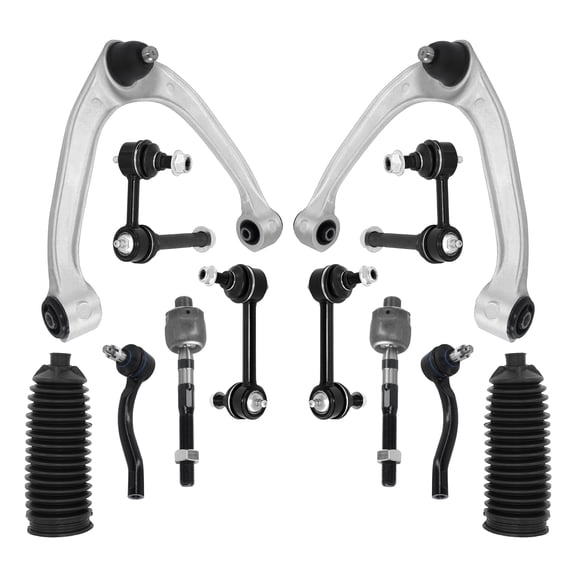Frenzybro 12Pcs Front Upper Control Arm with Ball Joint Rear &Front Sway Bar Tie Rod Boot Suspension Fits For 2008-2010 Infiniti G37 and 2009-2020 Nissan 370Z