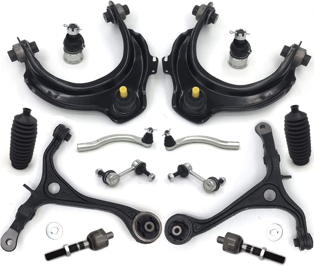 Frenzybro 14 Pcs Front Upper & Lower Control Arms Ball Joints Tie Rods Suspension Kit for 2003-2005 Honda Accord 3.0L V6