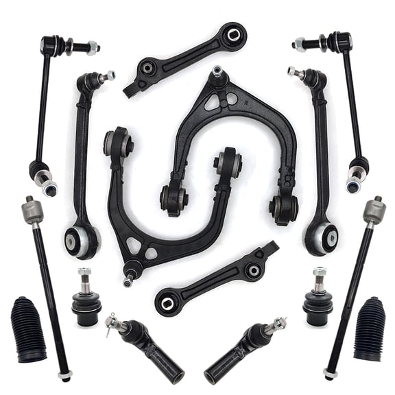 Frenzybro 16Pcs Control Arm With Ball Joint Sway Bar Tie Rod Boots Fits For 2015-2019 Chrysler 300, 2015-2019 Dodge Charger, 2015-2019 Dodge Challenger