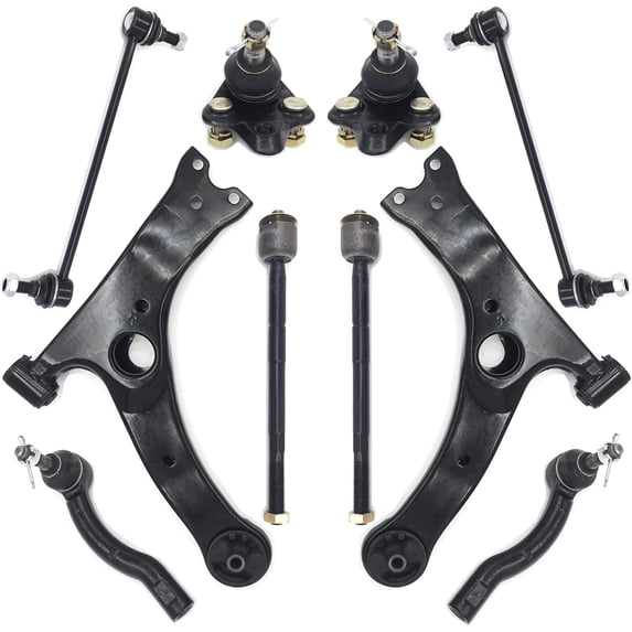 Frenzybro 2003-2008 10Pcs Front Lower Control Arm Ball Joint Tie Rod End Sway Bar Compatible With Toyota Corolla