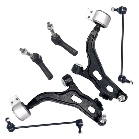 Frenzybro 6 PCs Front Lower Control Arm Suspension Kit With Sway Bar Tie Rod Ends Replacement For Ford 2005-2007 Five Hundred Freestyle Mercury Montego