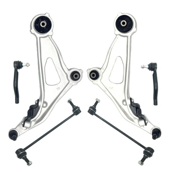 Frenzybro 6PCS Front Lower Control Arms w/Ball Joints Sway Bar Link Tie Rod End Replacement for 2013-2019 Nissan Pathfinder 2014-19 Infiniti QX60 2013 JX35