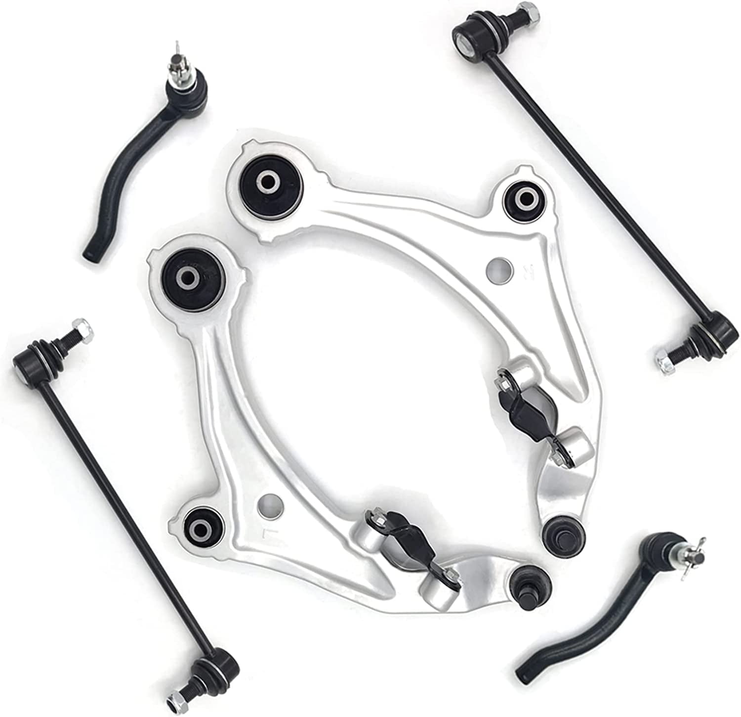 Frenzybro 6PCs Control Arm Ball Joint Tie Rod Sway Bar Link Kit Compatible With 2009-2014 Nissan Murano - K622157 K622158 K750094 K750095 ES800511 ES800512