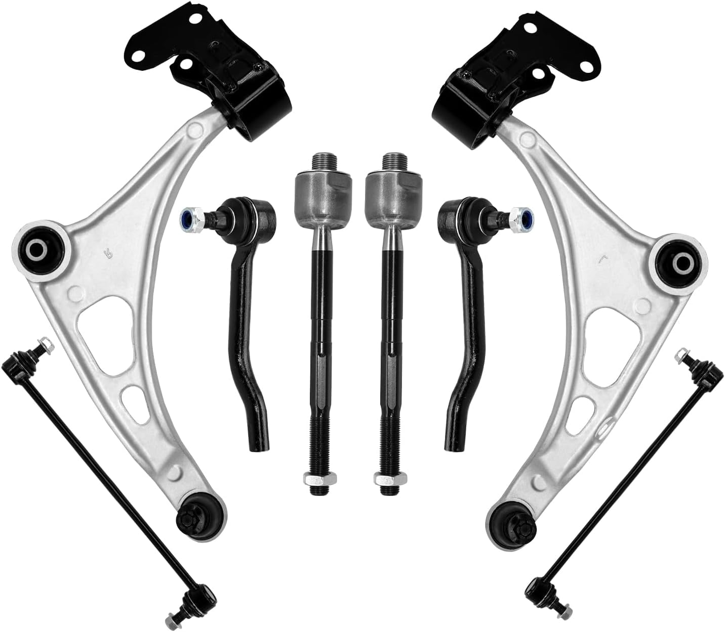 Frenzybro 8 PCs Lower Control Arm With Ball Joint Sway Bar Tie Rod