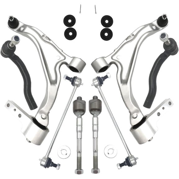 Frenzybro 8 Pcs Front Lower LH & RH Control Arm Suspension Kit w/Ball Joint Inner Outer Tie Rods Sway Bar Links Replacement For 2007-2013 Acura MDX