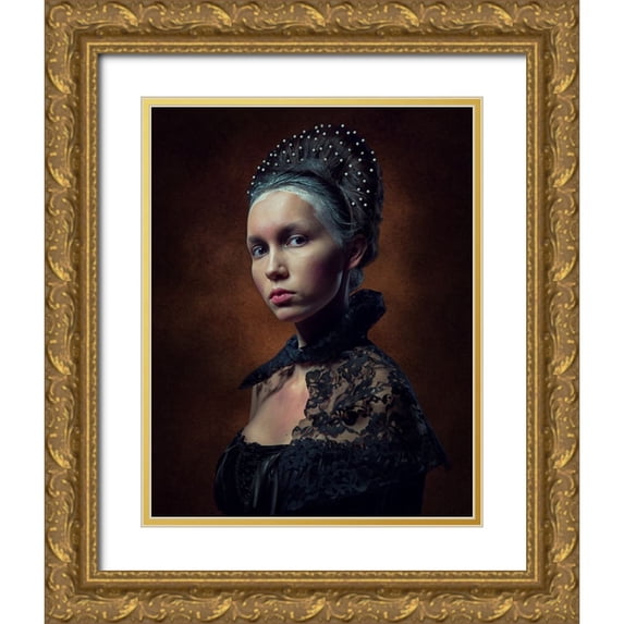 Freol 15x18 Gold Ornate Wood Framed with Double Matting Museum Art Print Titled - Fashion Barocco, Baroque Fashion Photography