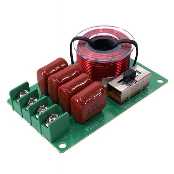 Frequency Divider Hi-Fi Audio TREBLE BASS Speaker Frequency Divider Stereo Crossover Filters for 2-16Ohm Speaker,1 * Pure tweeter crossover,Green&red