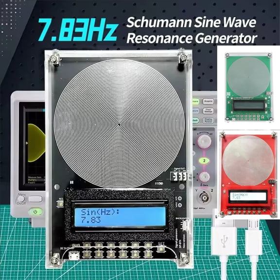 Frequency Generator Schumann Resonance Generator 7.83hz, Adjustable Frequency Signal Generator 0.1hz-100000hz, Sine Generator for Frequency Machine with USB and Magnetic Acrylic Case Black