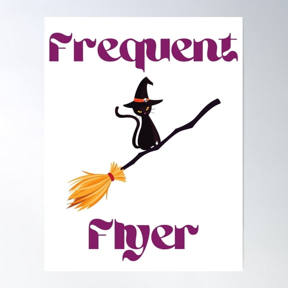 Frequent Flyer Cat Poster Wall Art, Modern Wall Decor For Living Room Bedroom, 8x12 UNFRAMED