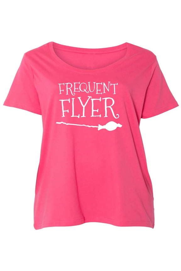 Frequent Flyer Womens Plus Size Scoopneck Tee