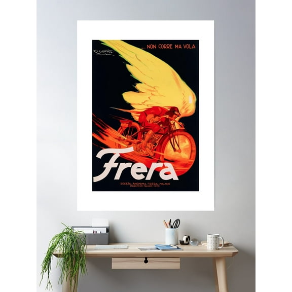 Frera Italian Motorcycles 1920'S Advertising Poster Poster Wall Art, Modern Wall Decor For Living Room Bedroom, 8x12 UNFRAMED