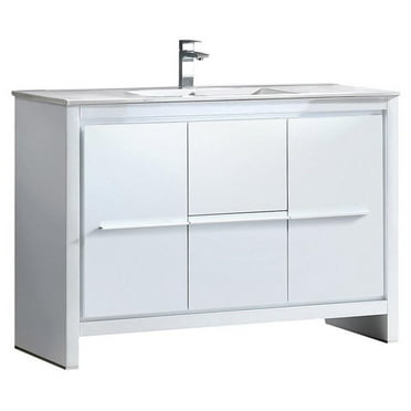 Fresca Allier 48" White Modern Bathroom Cabinet with Sink