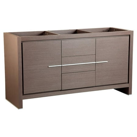 Fresca Allier 60" Gray Oak Modern Double Sink Bathroom Cabinet
