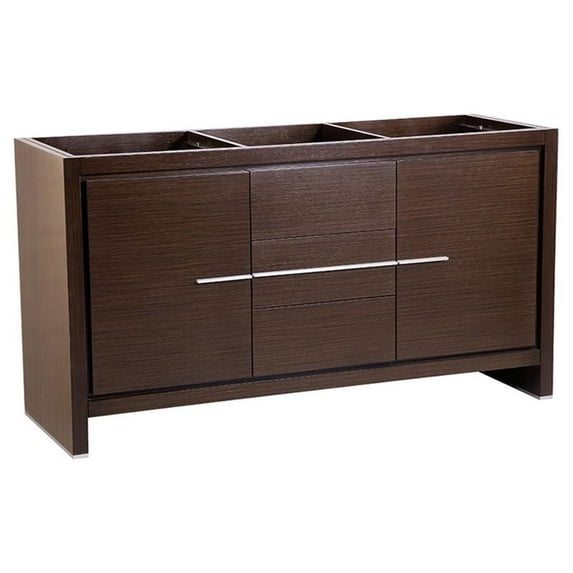 Fresca Allier 60" Wenge Brown Modern Double Sink Bathroom Cabinet