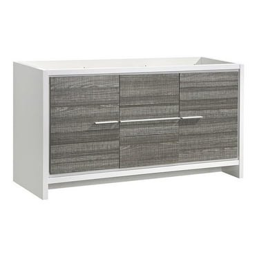 Fresca Allier Rio 60" Single Sink Modern Wood Bathroom Cabinet in Ash Gray