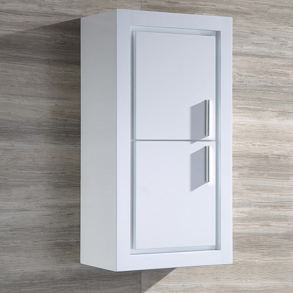 Contemporary White Plywood 30" Wall Mount Bathroom Linen Cabinet