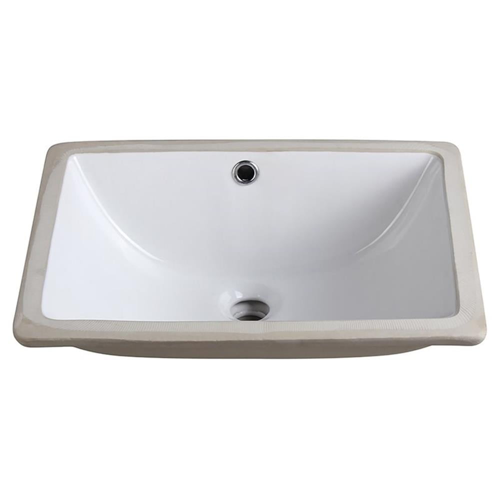 Fresca 18'' White Ceramic Rectangular Undermount Sink with Overflow