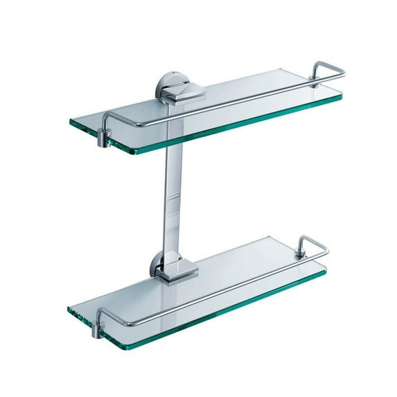 Fresca Bath FAC0946 2 Tier Bathroom Glass Shelf, Chrome