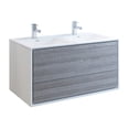 thumbnail image 1 of Fresca Catania 48" Glossy Ash Gray Wall Hung Modern Bathroom Cabinet with Integrated Double Sink, 1 of 8