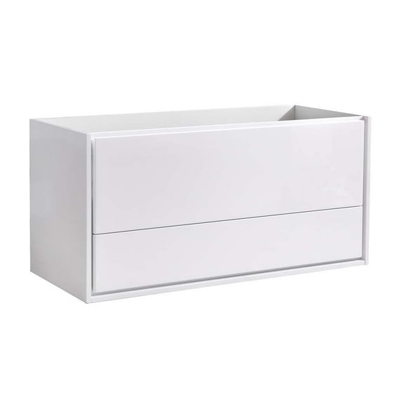 Fresca Catania 48" Glossy White Wall Hung Modern Bathroom Cabinet