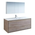 thumbnail image 1 of Fresca Catania 60" Wall Hung Single Sink Wood Modern Bathroom Vanity in Natural, 1 of 8